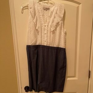 Loft dress white & denim